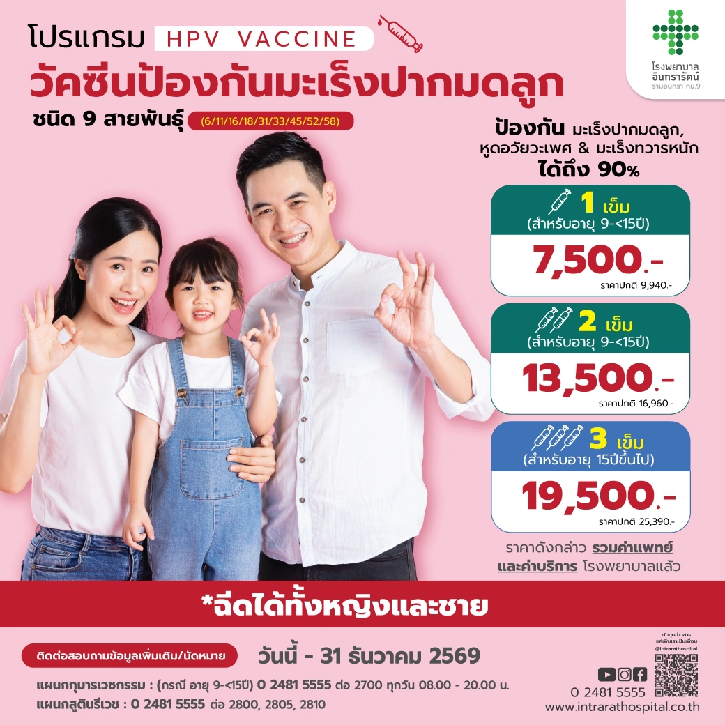 โปรแกรมวัคซีนป้องกันมะเร็งปากมดลูก HPV (9 สายพันธุ์)