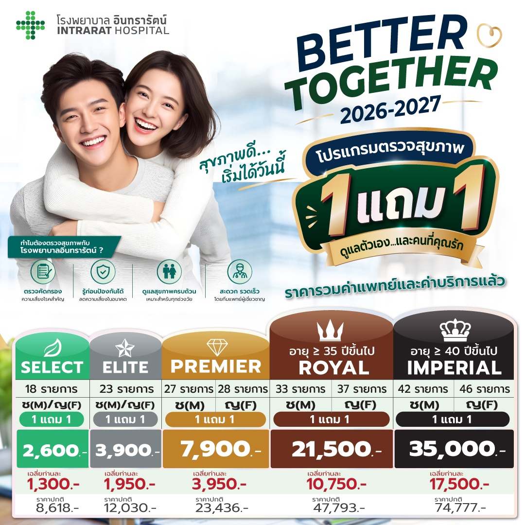 โปรแกรมตรวจสุขภาพ  BETTER TOGETHER 2026-2027  ซื้อ 1 แถม 1